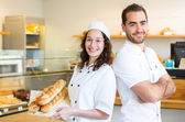 Team of bakers working at the bakery
