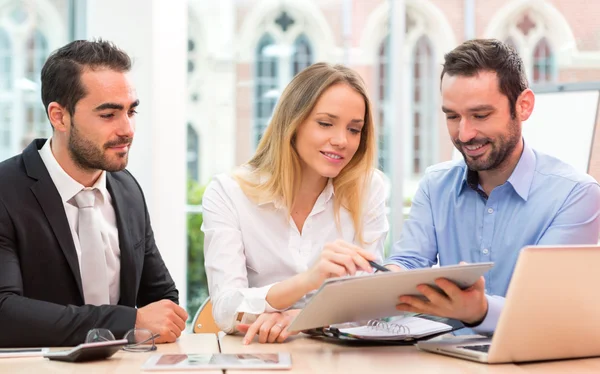 Group of business people working together at the office — Stock Photo, Image