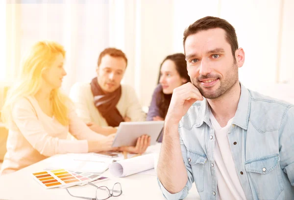 Portrait of an architect student during meeting — Stock Photo, Image