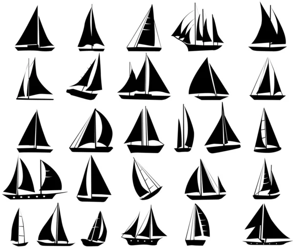 Set  of yachts — Stock Vector