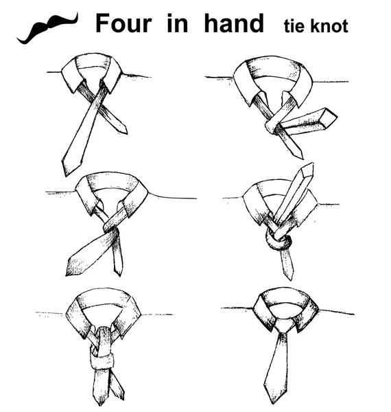 Instrução de nó e gravata vetorial — Vetor de Stock