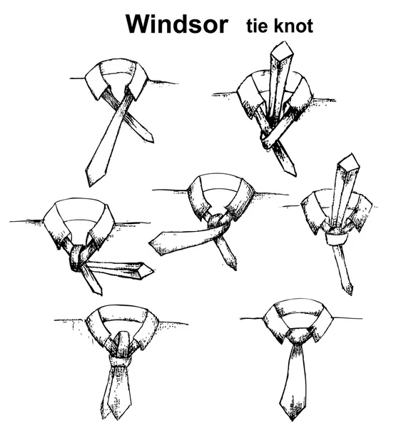 Векторна інструкція краватки і вузла — стоковий вектор