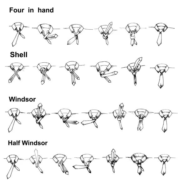 Векторна інструкція краватки і вузла — стоковий вектор