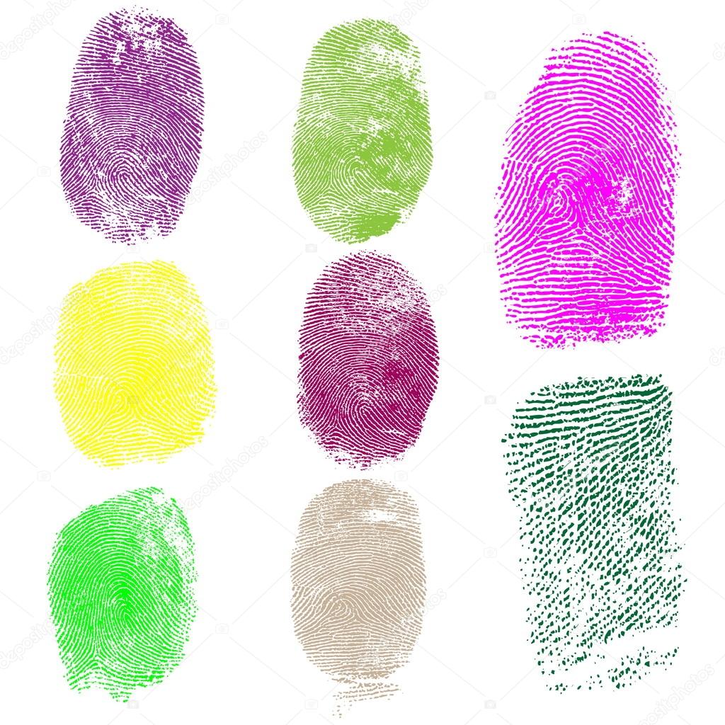 Set of fingerprints, vector illustration 