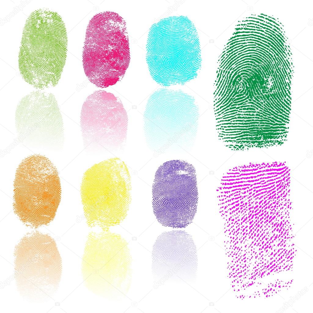 Set of fingerprints, vector illustration 