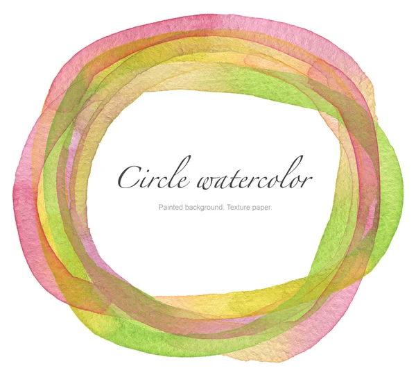 Circle watercolor painted background. Texture paper. — Stock Photo, Image