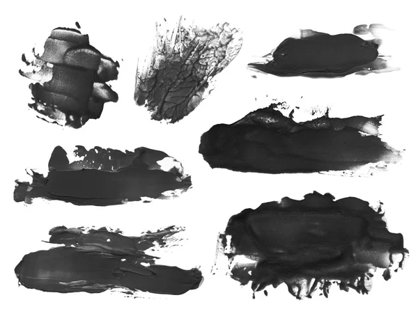 Collection of abstract acrylic brush strokes blots — Stock Photo, Image