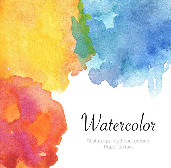 Watercolor painted background. Paper texture.