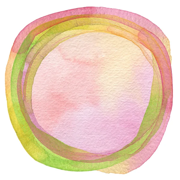 Cerchio acquerello dipinto sfondo. Carta per texture . — Foto Stock