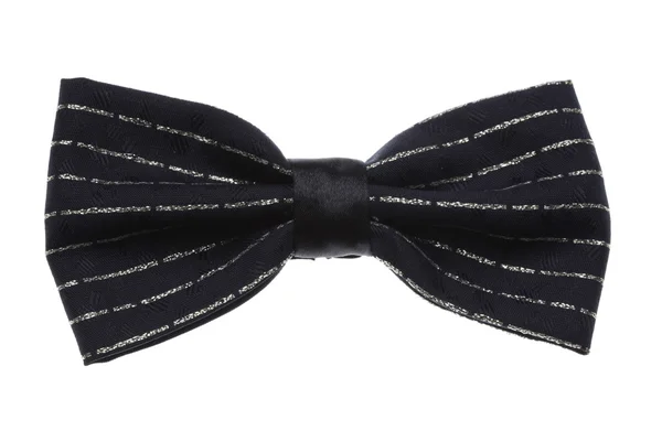 Black bow tie with strip. — Stock Photo, Image