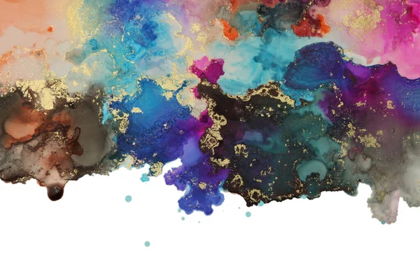 Абстрактная Акварельная Акриловая Покраска Искусство Цвет Холста Мраморной Текстуры Горизонтальный — стоковое фото