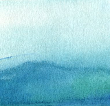 soyut mavi suluboya el boyalı arka plan. dokulu kağıt