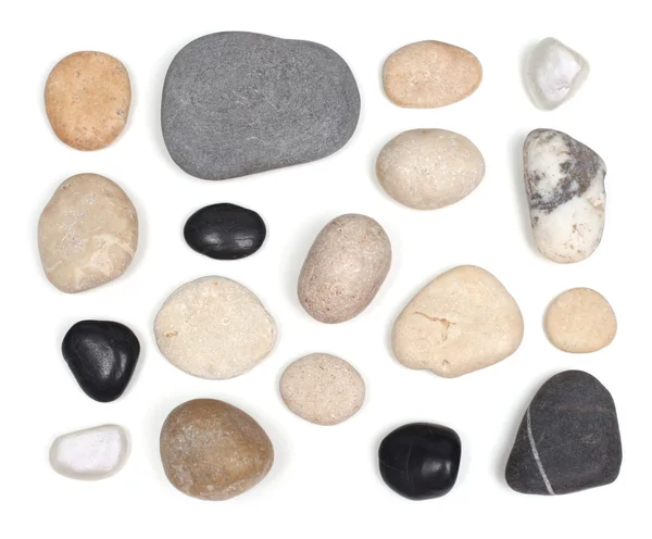 Conjunto de pedras isoladas em branco — Fotografia de Stock