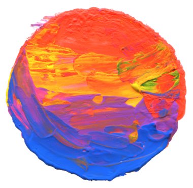 Arka plan boyalı soyut akrilik ve suluboya daire. 