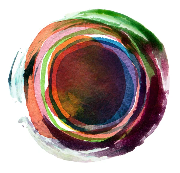 Abstract circle acrylic and watercolor painted background. — Stock Photo, Image