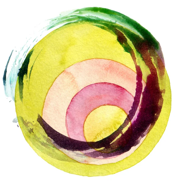 Abstract circle acrylic and watercolor painted background. — Stock Photo, Image