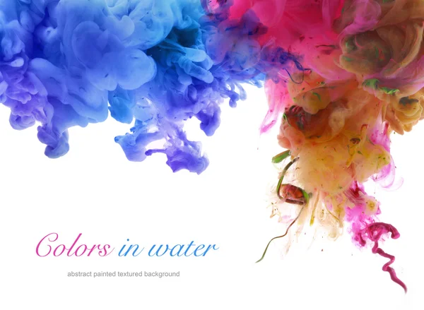Akrylové barvy ve vodě. Abstraktní pozadí. — Stock fotografie