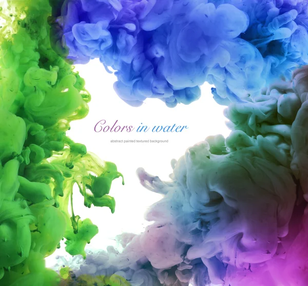 Colores acrílicos en agua. Fondo abstracto. — Foto de Stock