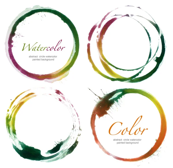 Abstract circle acrylic and watercolor painted design elements. — Stock Photo, Image