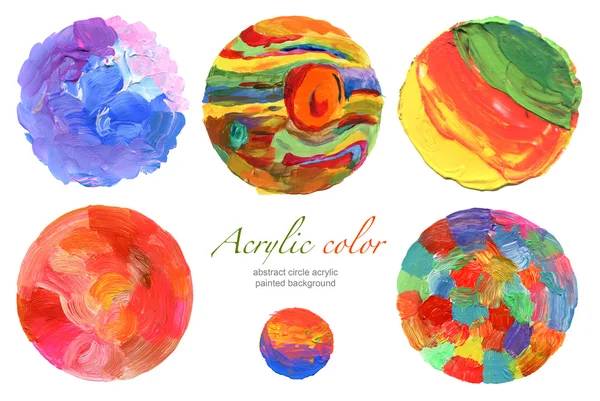 Abstract circle acrylic and watercolor painted background. — Stock Photo, Image