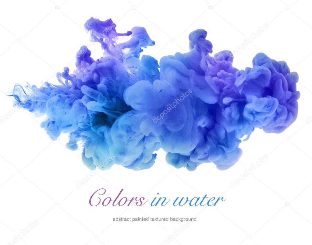 Acrylic colors in water. Abstract background.