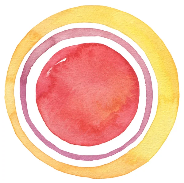 Abstrato acrílico e aquarela círculo pintado fundo. Texto — Fotografia de Stock