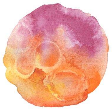 Arka plan boyalı soyut akrilik ve suluboya daire.