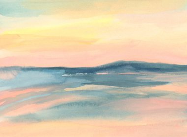 Sanat akrilik, suluboya fırça darbesi lekesi lekeli manzara resmi. Soyut pembe neon pastel boya arkaplanı. 