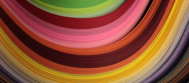 Art Close-up Renkli Strip gradyan dalga gökkuşağı kağıdı. Soyut doku boş poster yatay arkaplanı.