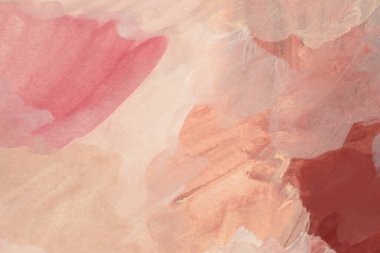 Sanat yağı, akrilik fırça darbesi leke boyama duvarı. Soyut doku suluboya, pastel, doğal bej, pembe, kahverengi renk lekesi arka plan.