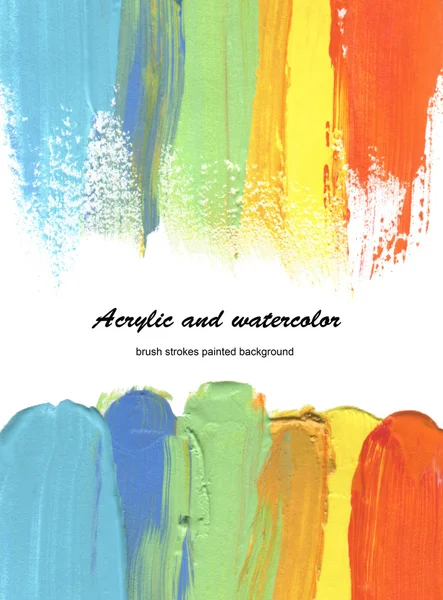 Abstracte acryl en aquarel borstel lijnen geschilderde achtergrond — Stockfoto