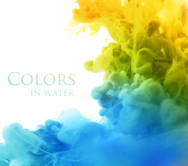 Sudaki akrilik renkler. Soyut arkaplan.