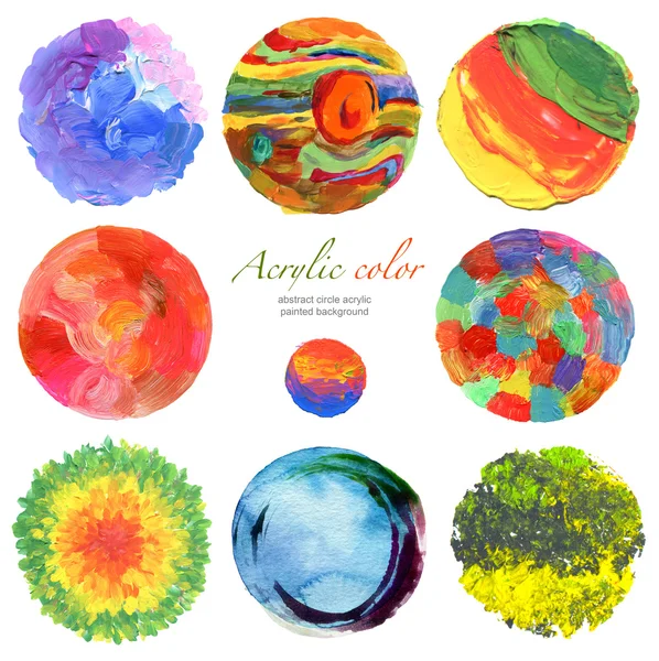 Abstract circle acrylic and watercolor painted background. — Stock Photo, Image