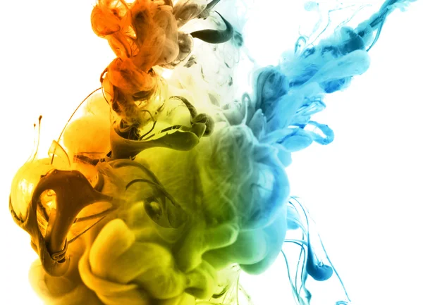 Acrylfarben im Wasser. Abstrakter Hintergrund. — Stockfoto