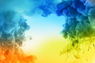 Sudaki akrilik renkler. Soyut arkaplan.