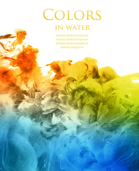 Couleurs acryliques dans l'eau. Contexte abstrait. — Photo