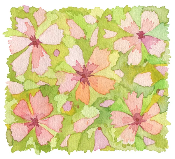 Acrylic and watercolor flower painted background. — Stock Photo, Image