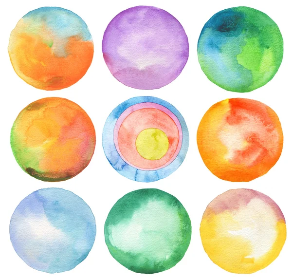 Set of circle watercolor. — Stock Photo, Image