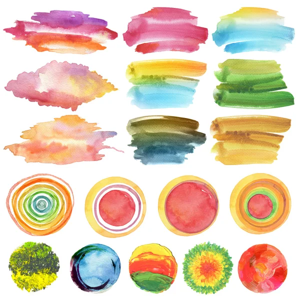 Set of watercolor painted design elements. — Stock Photo, Image