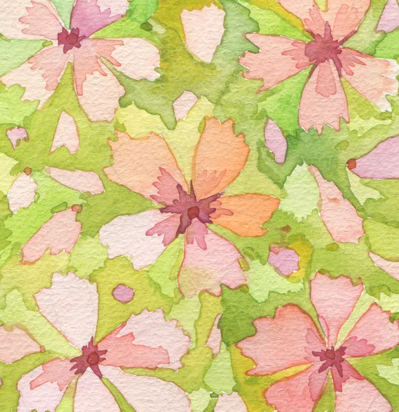 Acrylic and watercolor flower painted background. — Stock Photo, Image