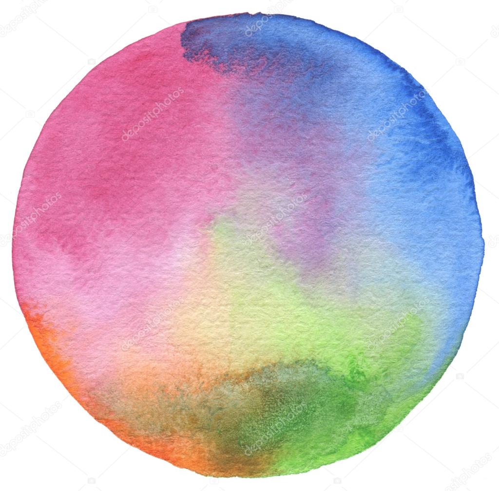 Circle watercolor painted background. 