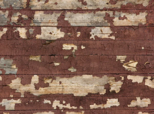 Tavole di legno con residui di vernice marrone, texture — Foto Stock