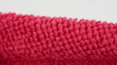 Kırmızı mikrofiber toz bezi, su emici sentetik kumaş, tekstil dokusu, ev temizlik ekipmanları...
