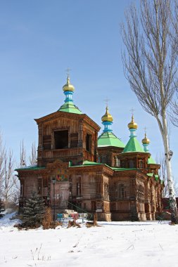 eski kilisede ahşap Karakol, yan görünüm