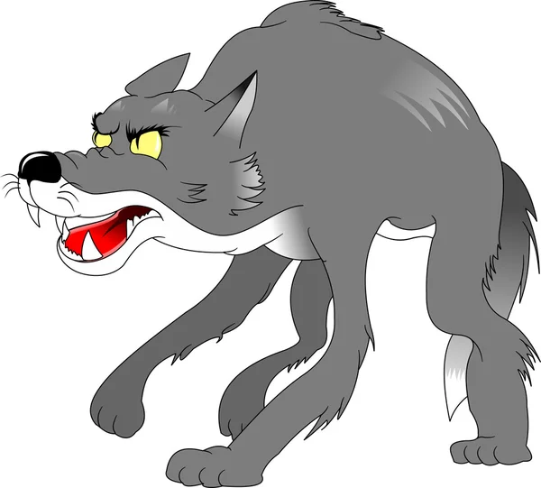 Lobo assustador do mal — Vetor de Stock