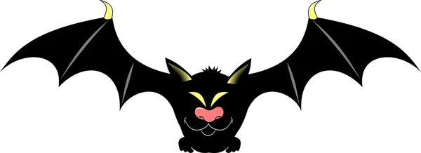 Dangerous bat with yellow eyes — Stock Vector