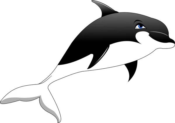 Söt tecknad delfin — Stock vektor