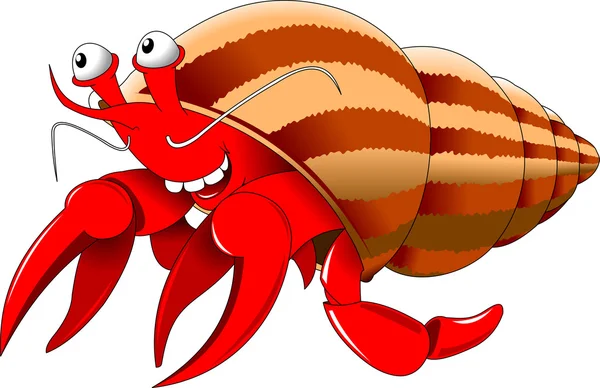 Cheerful hermit crab — Stock Vector