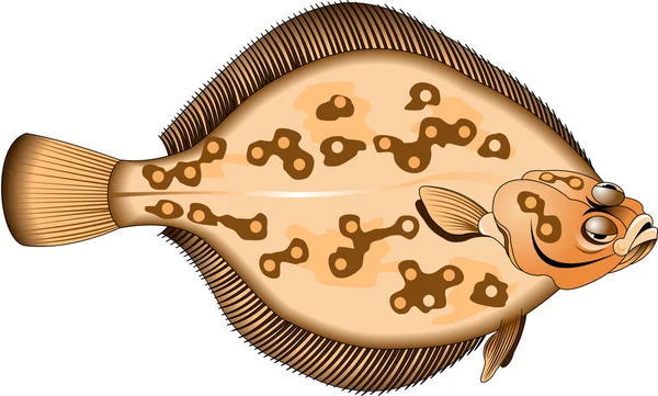 Pictograma pește flounder — Vector de stoc