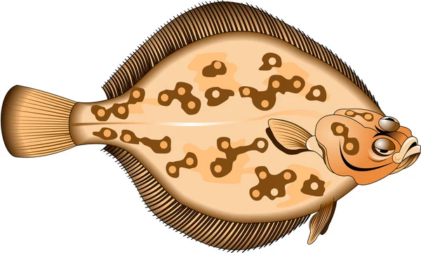 Poisson de plie icône — Image vectorielle